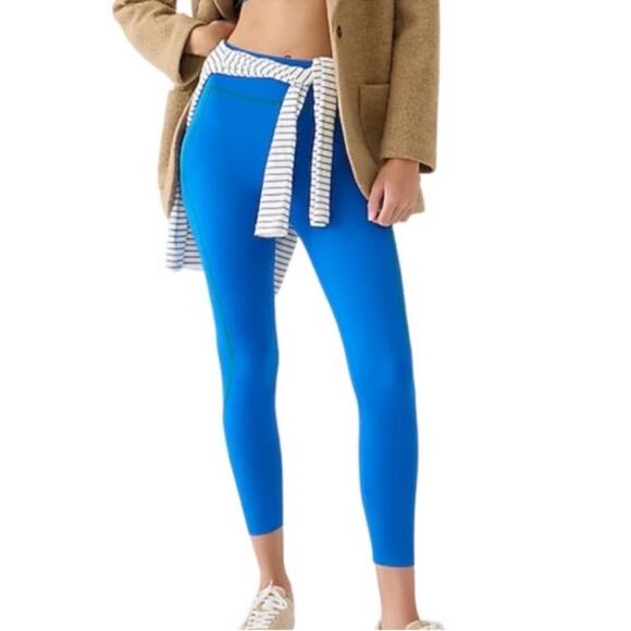 J. Crew Active SleekStretch High-Rise Running Leggings In Vibrant Blue/Green M - Picture 4 of 16